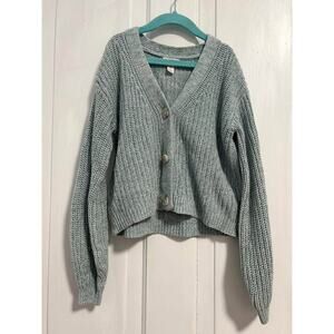 Cat and Jack‎ Girls cardigan, green sweater. Size 8, medium.